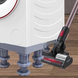 Verstelbaar wasmachine-frame met 2 vaten en 12 poten - Roestvrij staal, onderstel voor koelkast, vriezer en wasmachine (45-68 cm) — thumbnail 4