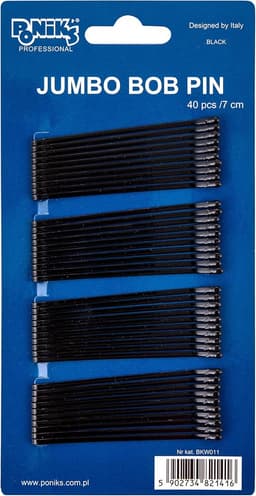40x Zwarte Metalen Haarspelden 7 cm - Rechte Bobby Pins voor Kapsels — thumbnail 3