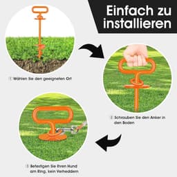 Grondanker voor honden - Stevige hondenanker tot 220 lbs voor tuin, strand en gazon — thumbnail 3