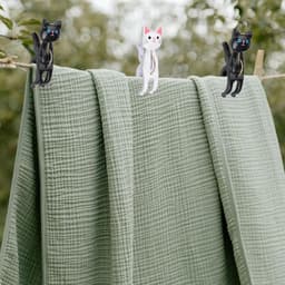 Towel Clips - 4 Pcs - Cat Beach Chair - Cute Beach Towel Clips - Wind Protection - Bath Clips - Large Clothes Pegs voor Was - Stranddoek - Badhanddoek — thumbnail 2