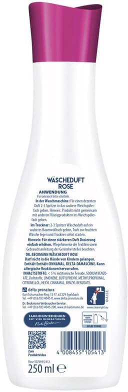 Dr Beckmann Wasparfum - Roos - 250 ml - Langdurige geur - Voor alle soorten textiel — thumbnail 3