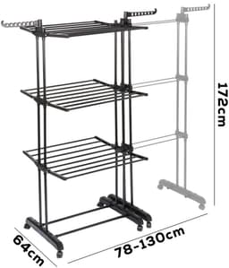 Vilde - Pionaire Droogrek - Metalen - Drie niveaus - 130x64x172 cm — thumbnail 4