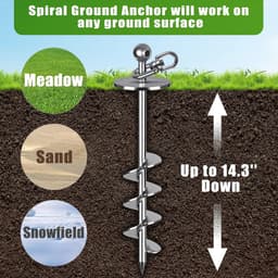 Grondaankering voor honden - 40 cm - Robuuste hondenriemaankering voor groot ras tot 100 kg - Voor binnenplaats, strand en gazon - Geschikt voor groot Dock — thumbnail 2