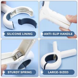 8 stuks handdoekklemmen - kledingklemmen - winddichte clips voor lakens - droogklemmen voor dekbedden - handdoekklemmen voor ligstoelen - gebruikt om kleding, handdoeken, dekens, poppen en sokken vast te klemmen (9,5*6,5 cm - blauw, bruin) — thumbnail 5
