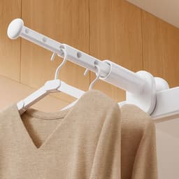 Reiskledingrek - Intrekbare paalhanger - droogrek - droogrek inklapbaar - droogrek hangend - Draagbare opvouwbare hanger - Studentenhuisvestingshanger - Bagagehanger - Autohanger - ABS - Wit — thumbnail 1