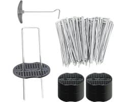 Grondankers voor Worteldoek en Tuinvlies - 50 Stuks 150 mm Lang met Bufferwasherset