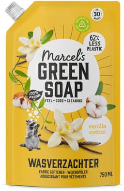 6 x Marcel's Green Soap - Wasverzachter - Navulling - Katoen & Vanille - Zachte frisheid- 30 Wasbeurten - 750 ml - Wasverzachter - Katoen Geur - Vanille Geur - Milieuvriendelijk - Navulverpakking — thumbnail 3