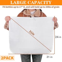 REWYTAZ-passeerdoek-brouwzakken - 2-pack extra grote herbruikbare filterzakken - 32" x 24" - Fijnmazige filterzakken met verstelbaar trekkoord - Wit — thumbnail 5