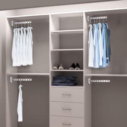 Aan de Muur Bevestigd Kledingrek - Set van 2 - Droogrek - RVS - Opvouwbaar - Ruimtebesparend - voor Balkon, Wasserij, Badkamer, Patio - 30*3.5*8.2CM - Zilver — thumbnail 4