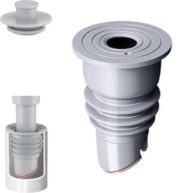 Afvoerplug wasmachine - Rfdichtring - toepasbare buisbinnendiameter 35-40 mm - Aftapplug - Rioolafdichtingen - Afvoerplug afdekking vloer - afvoerbuis afdichting - anti-geur afvoerafdichting - met deksel - voor thuis, keuken en badkamer - grijs — thumbnail 1