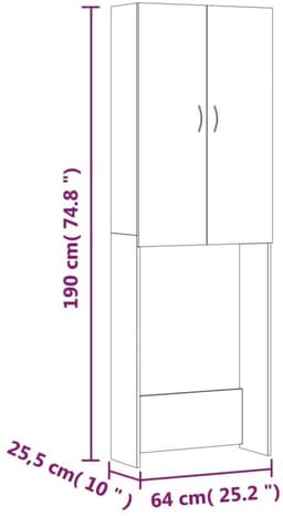 WNHB® Wasmachine Ombouw Kast – Verhoger & Opbergmeubel – Houten Wasmachinekast – Wit – Met Extra Opbergruimte — thumbnail 2