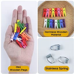 168 Stuks Mini Houten Knijpers voor Foto's met Jute Koord - Ideaal voor Bruiloft Decoratie en DIY Fotowand — thumbnail 4
