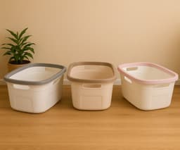 Motek® - Deluxe Wasmand - 45 l - Heupwasmand - Grijs Wit — thumbnail 3