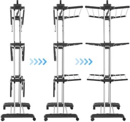 2-in-1 droogrek toren uittrekbaar 75-150 cm - Inklapbaar wasdroger met 4 niveaus en draaibare zijvleugels voor binnen en buiten — thumbnail 4