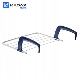 KADAX Balkonwasdroger, 52 x 36 x 1,5 cm, radiatordroger, wasdroger met 3 m drooglijnlengte, balkondroger, hangdroger voor balkonleuningen (wit) — thumbnail 4