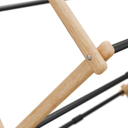 Wasrek uitschuifbaar - 43-74 cm breed - inklapbaar - staand - bamboe - zwart — thumbnail 5
