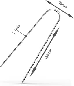 Intirilife 100 x grondanker 150 x 25 x 2,9 mm gemaakt van gegalvaniseerd roestvrij staal - onkruidvlies bevestiging grondnagel weerhaak — thumbnail 3