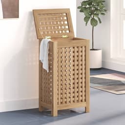 vidaXL - Wasmand - 35x25x60 - cm - massief - teakhout — thumbnail 4