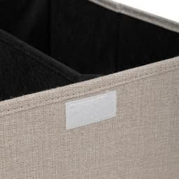 5Five Eureka sorteer wasmand - 2x - 74 liter - beige - 37 x 37 x 60 cm - MDF/Polyester stof - met afsluitklep — thumbnail 4