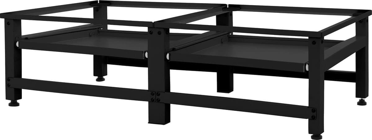 Wasmachine-onderkast, dubbel, 127 x 54,5 x 37 cm, met uittrekbaar legplankje, in het zwart ML-Design — afbeelding 1