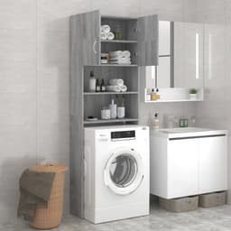 Wasmachine ombouw - Kast - Opbouwmeubel - Verhoger - Wasmachine meubel - Opbergkast - Hout - Grijs Sonoma — thumbnail 2