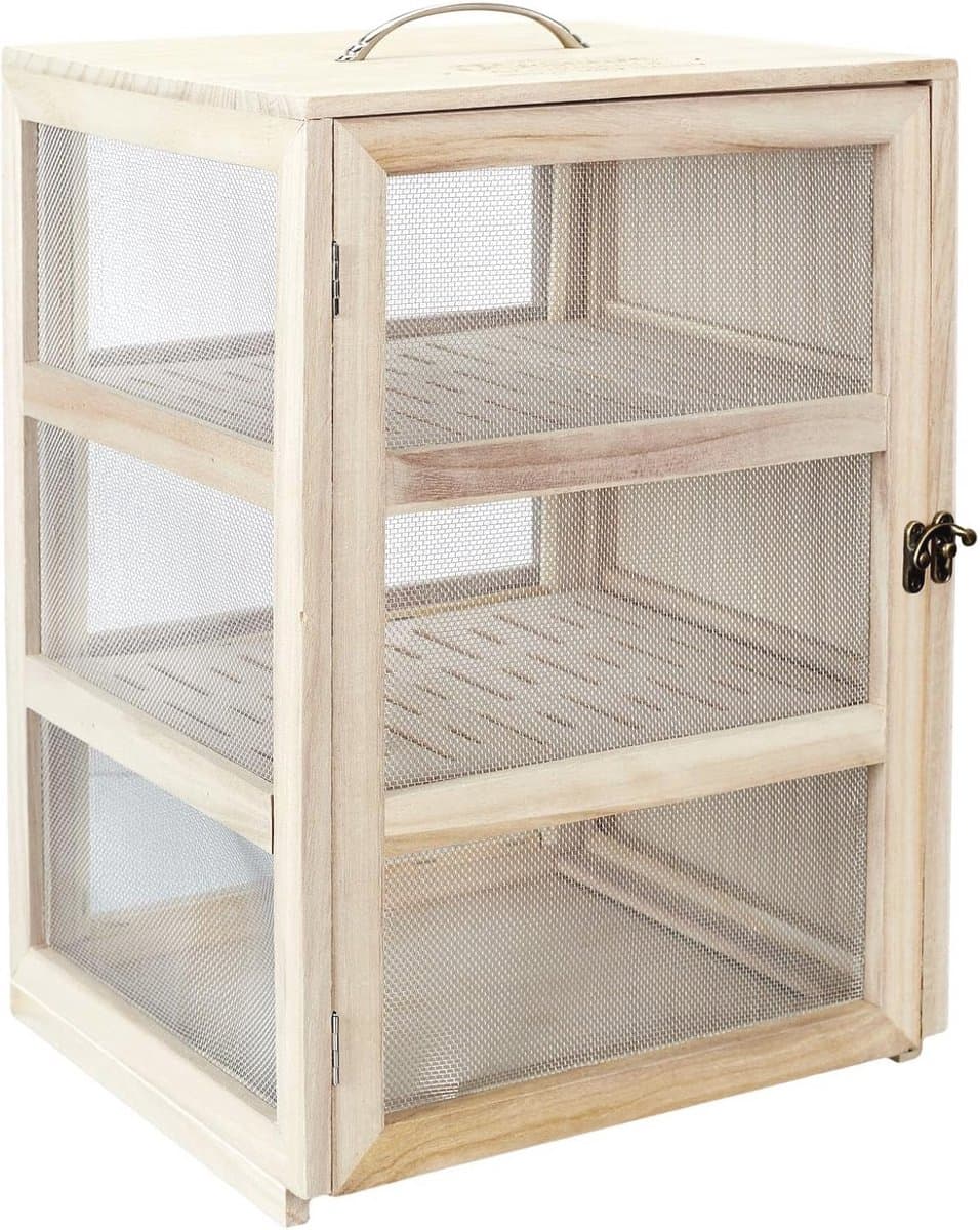 Opslagkast voor Keuken en Eten - Hout en Staal, 28,2 x 24 x 39 cm - Ideaal voor Kaas en Vleeswaren — afbeelding 1