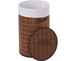 Wasmand 50 Liter bamboe bruin rond