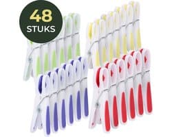 Gandria Wasknijpers 48 Stuks - Kunststof Wasknijpers - Set van 48 Plastic Knijpers - Wasrek Knijpers 10 Kg - 4 Kleuren — afbeelding 1