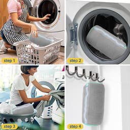 Waszak Voor Schoenen Cilindrische Schoenwaszak Wasnet Waszak Wasmachine Beschermtas Voor Sneakers Schoenen Organizer Tegen Vervorming en Slijtage (Grijs) — thumbnail 3