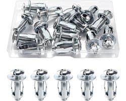 15 Stuks M6x25 mm Bloembladmoeren Expansiemoeren, Jack Nuts Petal Nuts, voor Holle Wanden, Reclameborden, Karton