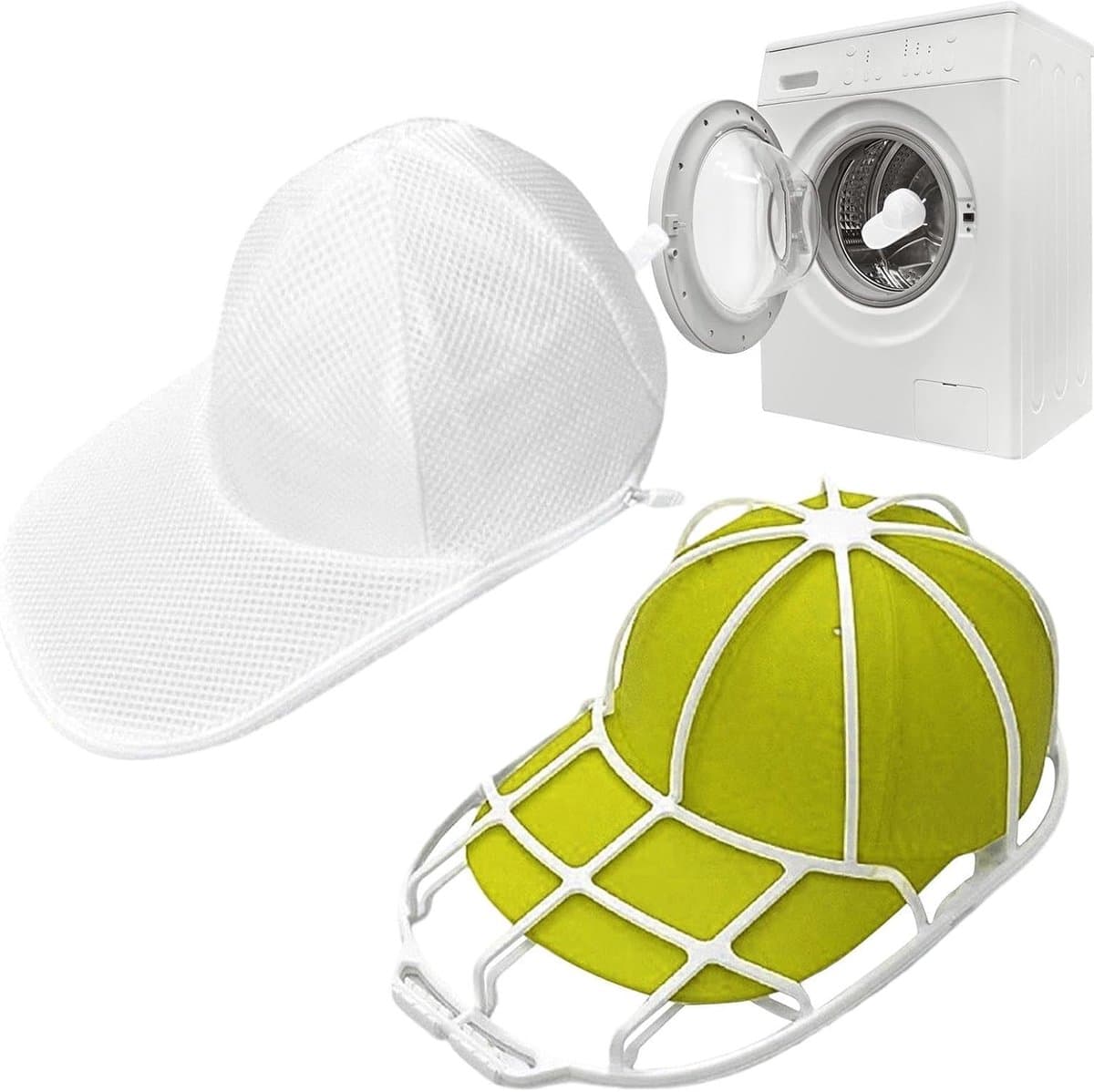 Hoedenwasbak voor de wasmachine Opbergrek voor hoofddeksels | Wasmand voor hoeden en petten Gebogen baseballpetten Wassen Uitstallen Opbergen Kast Vervoer Opslag — afbeelding 1