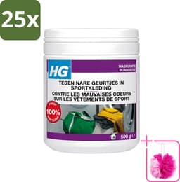 25 x HG - Wasruimte - Tegen Nare Geurtjes In Sportkleding - Wasmiddeltoevoeging - 500 g - Bulkverpakking - Geurverwijdering sportkleding - Douchemop - Stankmoleculen verwijderen — thumbnail 1