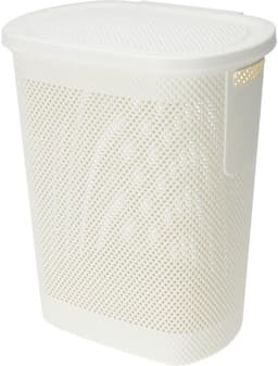 Wasmand met deksel, 60 l, beige — thumbnail 1