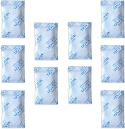 10 x 10 gr silicagel Tyvek-pakketten. Zuivere, veilige en herbruikbare silicagel droogzakjes. Hernieuwbare ontvochtigerzakken - Vocht absorberen. — thumbnail 1