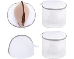 Wasnetjes Set - Wit - Halfrond en Cilindrisch - Duurzaam Polyester/Nylon - Voor Lingerie en Fijnwas