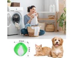 Verpakking van 16 stuks herbruikbare nylon haarballen Geschikt voor het verwijderen van dierenharen, Geschikt voor de wasmachine.