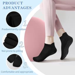 Wanme 2 paar yogasokken voor pilates, comfortabel, antislip, ademend, met antislip punten, eenheidsmaat 36-41 — thumbnail 4