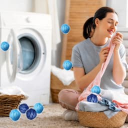 12x Witte Wasmachines Ballen - Anti-klit & Verwijderen Huisdier Haar — thumbnail 4