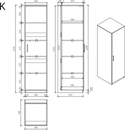 Wasophoogte® Wasmachine Kast Amsterdam - Wasmachine verhoger - Wasmachine ombouw - 700(D)*3130(B)*2350(H) mm - Zwart — thumbnail 2