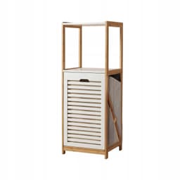 Bamboe wasmand beige 33x36x98 cm - Stijlvol en ruimtebesparend — thumbnail 4