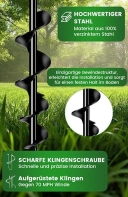 SnelShoppen - Set van 4 Grondankers 48 cm met Sterke Straps - Ideaal voor Tenten, Schommels, Zonnezeilen - Eenvoudig te Installeren, Perfect voor Ster — thumbnail 2