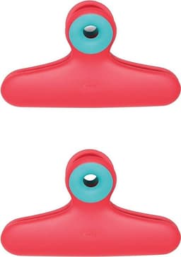 Zak Clips - Keuken Clips Plastic Clips - Zakken Sluiten - Brede Clips - 2 Stuks - Rood — thumbnail 1