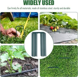 Grondankers U-vorm - Tuinharingen Bevestigingsanker - Tuin Vastzetten - Roestvrij Staal - 15 cm - Groen — thumbnail 5