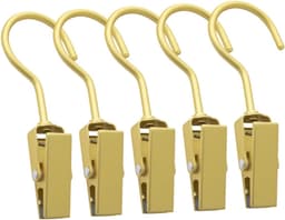 Clip Hangers - Kledinghaken - Kleding Drogen - Set van 5 - 14 cm Lengte - Goud — thumbnail 2