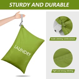 Extra grote waszak 50x70cm voor vuile kleren, nylon opbergzak voor camping, caravan en studentenhuis — thumbnail 2