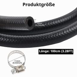 Benzineslang 1 Meter met 6mm binnendiameter en 5 slangklemmen — thumbnail 4