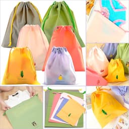 SnelShoppen - 6 Stuks Waszakken - Waterdichte Drawstring Opbergzakken - Grote Capaciteit Voor Reizen, Kamperen en Thuis - Organizers in 3 Maten en 6 P — thumbnail 3