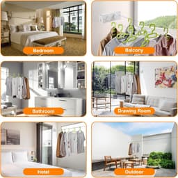 Waslijn voor Binnen - Wit - Uittrekbaar Design - Niet Doorhangend - Voor Balkon en Badkamer — thumbnail 4