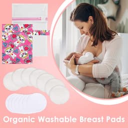 Dailygoods- Borstkussens 14 Stuks - Herbruikbare Bamboe Borstkussens - Wasbare Pads - Hypoallergene Kussens - Waterdichte Laag - Inclusief Opbergtas - Voedingspads — thumbnail 3