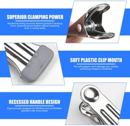 Dailygoods - 30 Stuks Roestvrij Stalen Wasknijpers - Multifunctioneel en Antislip — thumbnail 4